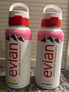 US Open 2026 Evian Stainless Steel Reusable Water Bottle - new! Listing is for 1